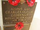 
Charles Oliver GIDDINGS; 25-2-2000, aged 77
War Memorial, Elsie Laver Park, Mudgeeraba
