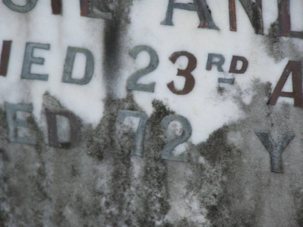 Jessie ANDREWS,  | died 23 Aug 1960 aged 72 years;  | Mudgeeraba cemetery, City of Gold Coast  | 
