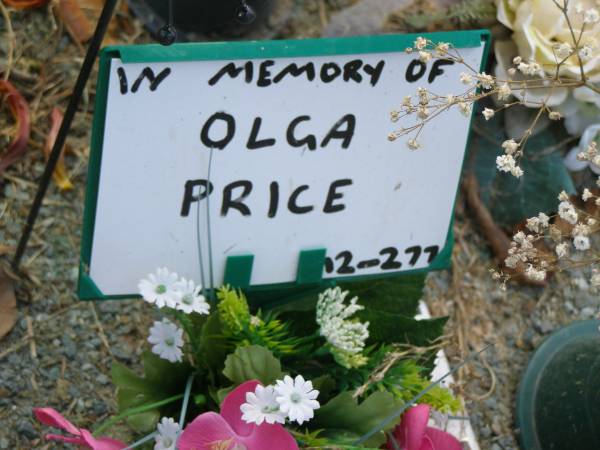 Olga PRICE;  | Mudgeeraba cemetery, City of Gold Coast  | 