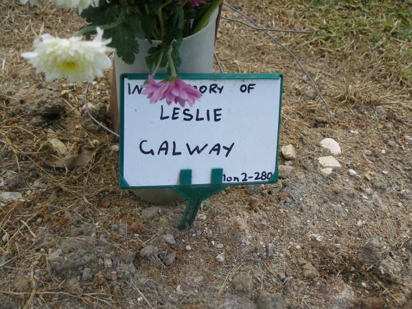 Leslie GALWAY,  | 1945 - 2007,  | husband father poppy;  | Mudgeeraba cemetery, City of Gold Coast  | 