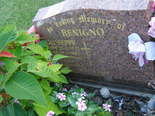 Giuseppe BENIGNO,  | born 23-2-1932,  | died 24-1-1997,  | husband father grandfather;  | Mudgeeraba cemetery, City of Gold Coast  | 