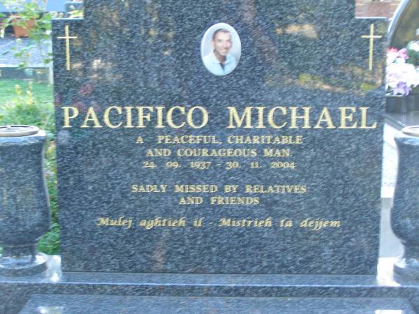 Pacifico Michael CAMILLERI,  | 24-09-1937 - 30-11-2004;  | Mudgeeraba cemetery, City of Gold Coast  | 