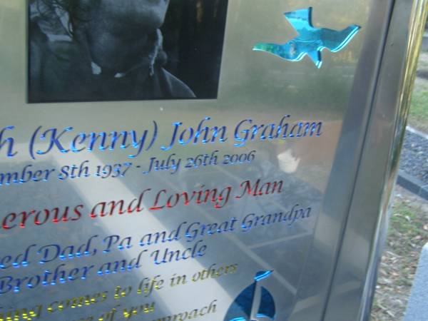 Kenneth (Kenny) John GRAHAM,  | 8 Dec 1937 - 26 July 2006,  | dad pa great-grandpa brother uncle;  | Mudgeeraba cemetery, City of Gold Coast  | 