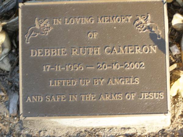 Debbie Ruth CAMERON,  | 17-11-1956 - 20-10-2002;  | Mudgeeraba cemetery, City of Gold Coast  | 