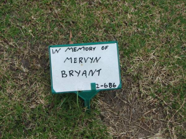 Mervyn BRYANT;  | Mudgeeraba cemetery, City of Gold Coast  | 