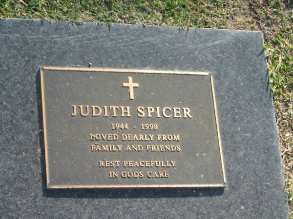 Judith SPICER,  | 1944-1998;  | Mudgeeraba cemetery, City of Gold Coast  | 