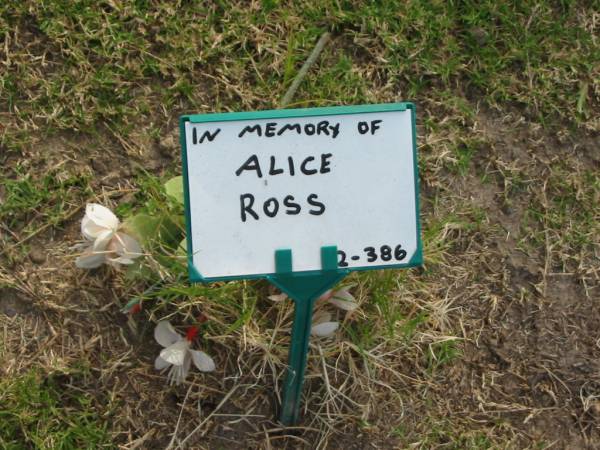 Alice ROSS;  | Mudgeeraba cemetery, City of Gold Coast  | 