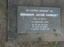 
Abraham Jacob HANNANT,
died at birth 1 Feb 1990,
son of Ralph & Pamela;
Mudgeeraba cemetery, City of Gold Coast
