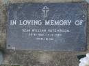 Sean William HUTCHINSON, 25-6-1969 - 4-2-1984; Mudgeeraba cemetery, City of Gold Coast 