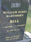 William James (Bill) HARTSHORN, dad, 29-5-1916 - 25-9-2000; Mudgeeraba cemetery, City of Gold Coast 