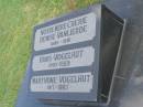 Denise VANLIERDE, 1886 - 1981; Hans VOGELHUT, 1903 - 1989; Maryvone VOGELHUT, 1917 - 1984; Mudgeeraba cemetery, City of Gold Coast 
