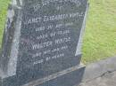 
Janet Elizabeth WINTLE,
died 3 Sept 1942 aged 66 years;
Walter WINTLE,
died 14 Jan 1953 aged 81 years;
Mudgeeraba cemetery, City of Gold Coast
