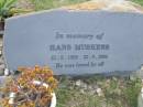 Hans MUSKENS, 21-9-1925 - 22-9-2006; Mudgeeraba cemetery, City of Gold Coast 