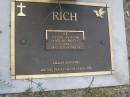 
Joe RICH,
9-1-1932 - 14-10-2006,
husband of Ana,
father of Lillian & Doris;
Mudgeeraba cemetery, City of Gold Coast
