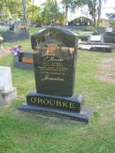 
James OROURKE,
born 22-7-1932 County Laois Ireland,
died 10-8-1998 Palm Beach Queensland,
husband of Jacqueleine,
parent of Philomena, Jacqueline & James;
Mudgeeraba cemetery, City of Gold Coast
