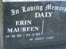 Erin Maureen DALY, 14-12-30 - 23-3-95; Mudgeeraba cemetery, City of Gold Coast 