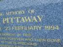 Jenny PITTAWAY, 17 Aug 1956 - 23 Feb 1994; Mudgeeraba cemetery, City of Gold Coast 