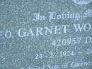 Garnet Wolsley JUDD, 24-2-1924 - 24-4-2001, son of Garnet & Dorothy, brother of Thomas, Joan & Colin, father of Carrington & Gabrielle; Mudgeeraba cemetery, City of Gold Coast 
