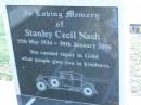 
Stanley Cecil Nash ROLLS-ROYCE,
15 May 1934 - 30 Jan 2006;
Mudgeeraba cemetery, City of Gold Coast
