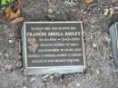 
Frances Sheila RIGLEY,
20-11-1916 - 2-12-2000,
mother of Diana,
grandmother to Craig, Sean, Michele & Michael;
Mudgeeraba cemetery, City of Gold Coast
