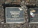 
James Joseph (John) MCCALLUM,
10-1-1916 - 7-10-2002,
husband of Phyllis;
Mudgeeraba cemetery, City of Gold Coast
