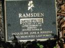 
Claude Alfred RAMSDEN,
12-2-1923 - 3-1-2003,
husband of Dorothy,
father of Jacqueline, Jane & Jennifer;
Mudgeeraba cemetery, City of Gold Coast
