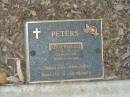 
Kenneth Leslie PETERS,
25-4-1942 - 29-8-2002,
husband dad;
Mudgeeraba cemetery, City of Gold Coast
