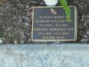 Charles William COX, 13-5-1910 - 8-6-1982; Dorothy Barbara COX, 27-4-1915 - 9-12-2005; Mudgeeraba cemetery, City of Gold Coast 