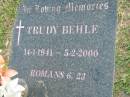 Trudy BEHLE, 14-1-1941 - 5-2-2000; Mudgeeraba cemetery, City of Gold Coast 