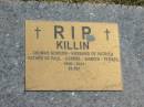Thomas Gordon KILLIN, husband of Patrica, father of Paul, Carmel, Damien, Terase, 1926 - 2004; Mudgeeraba cemetery, City of Gold Coast 