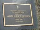 Leslie Norman JOHNSON, 12-4-1919 - 23-1-2003 aged 83 years, father pa; Mudgeeraba cemetery, City of Gold Coast 