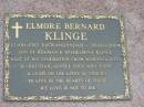 Elmore Bernard KLINGE, born Yackandandah 12-06-1912, died 29-02-2004, son of Herman & Wilhelmine KLINGE, last of Wodonga West; Mudgeeraba cemetery, City of Gold Coast 