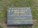 Mabel Alice HOWARD, 10-10-1919 - 15-9-1997, wife and mother of Leslie & Rollan; Mudgeeraba cemetery, City of Gold Coast 