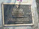 
Edward Louis TODD,
25-7-1925 - 1-12-2005,
husband of Helen,
father of Dianne & Ronnie;
Mudgeeraba cemetery, City of Gold Coast
