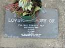Eva May Francis HEY, died 3-10-93 aged 81 years; Mudgeeraba cemetery, City of Gold Coast 