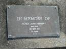 Peter John HERBERT, died 3 Sept 1991 aged 70 years; Mudgeeraba cemetery, City of Gold Coast 