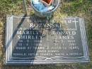 Marilyn Shirley ROZYNSKI, 18-9-1950 - 13-4-1998 aged 47 years, mother; Ronald James ROZYNSKI, 3-3-1939 - 31-7-1991 aged 52 years; loved by Ronald, Peter, Sharon, Wayne & Patricia; Mudgeeraba cemetery, City of Gold Coast 