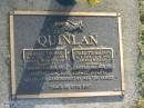 
Gerard Thomas QUINLAN,
26-9-1917 - 18-7-1996,
husband of Charlotte,
father of Vincent, Ann, Paul, Carmel & Patricia;
Charlotte Maryann QUINLAN,
6-1-1918 - 4-6-1998,
wife of Gerard,
mother of Vincent, Ann, Paul, Carmel & Patricia;
Mudgeeraba cemetery, City of Gold Coast
