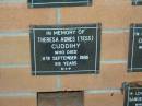 
Theresa Agnes (Tess) CUDDIHY,
died 11 Sept 1986 aged 69 years;
Mudgeeraba cemetery, City of Gold Coast
