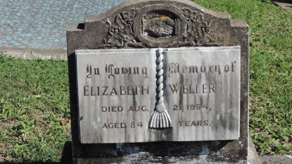 Elizabeth WELLER  | d: 21 Aug 1954 aged 84  |   | Mulgildie Cemetery, North Burnett Region  |   | 