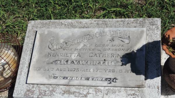 Henrietta Catherine KEYWORTH  | d: 30 Aug 1975 aged 72y 8mo  |   | Mulgildie Cemetery, North Burnett Region  |   | 