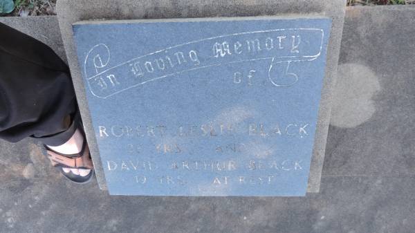 Robert Leslie BLACK  | aged 26  |   | David Arthur BLACK  | aged 19  |   | Mulgildie Cemetery, North Burnett Region  |   | 