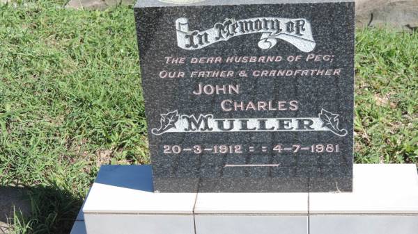 John Charles MULLER  | b: 20 Mar 1912  | d: 4 Jul 1981  |   | Mulgildie Cemetery, North Burnett Region  |   | 