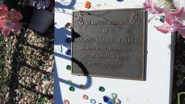 Raymond Charles FARRELL  | d: 20 Apr 1999 aged 59  |   | Mulgildie Cemetery, North Burnett Region  |   | 