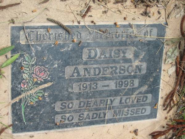 Daisy ANDERSON,  | 1913 - 1998;  | Mundoolun Anglican cemetery, Beaudesert Shire  | 