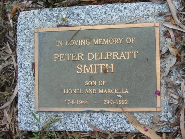 Peter Delpratt SMITH,  | son of Lionel & Marcella,  | 17-8-1944 - 29-3-1992;  | Mundoolun Anglican cemetery, Beaudesert Shire  | 