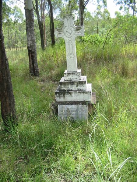 Ellen, wife of Alfred James BOYLE,  | died 22 Jan 1919 aged 41 years;  | Alfred James BOYLE, husband,  | died 23 Sept 1943 aged 76 years;  | Mundoolun Anglican cemetery, Beaudesert Shire  | 
