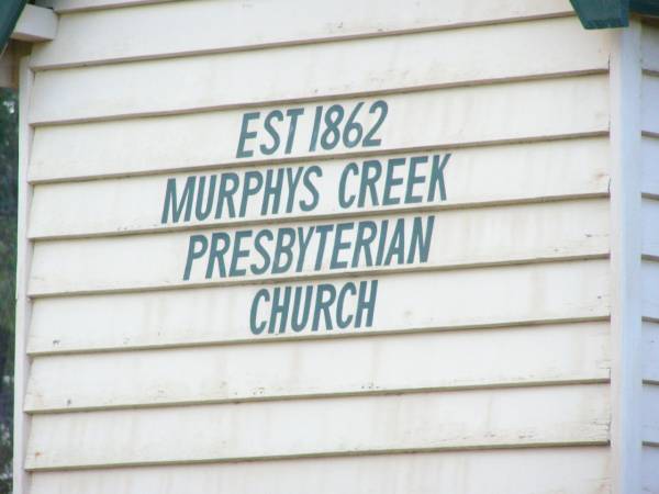 Murphys Creek Presbyterian Church, Gatton Shire  |   | 