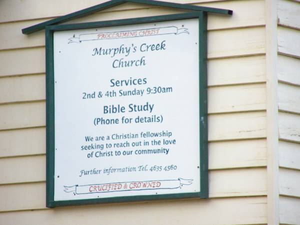 Murphys Creek Presbyterian Church, Gatton Shire  | 