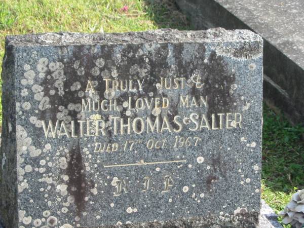 Walter Thomas SALTER,  | died 17 Oct 1967;  | Murwillumbah Catholic Cemetery, New South Wales  | 